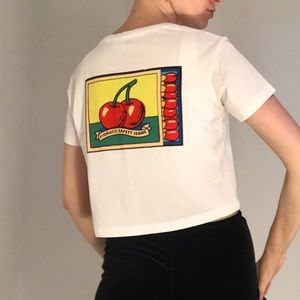 Fiorucci cherry matchbox crop T-shirt 🍒